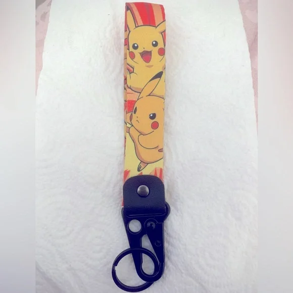 TRENDING Pokemon wrist keychain Heavy duty gamer Anime Black accents keyring NEW - Picture 1 of 7